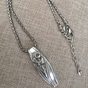 Brighton engraved flower pendant necklace